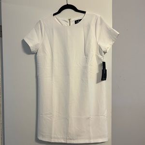 White short sleeve mini dress